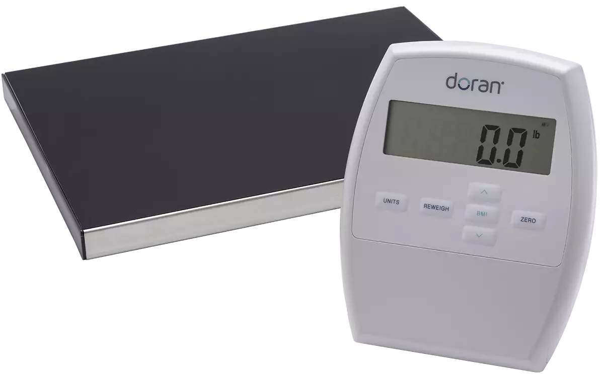 Scale Floor Scale Digital LCD Display 500 lbs. Capacity Blue / White AC Power by Doran Scales, Inc.  ID DS6150
